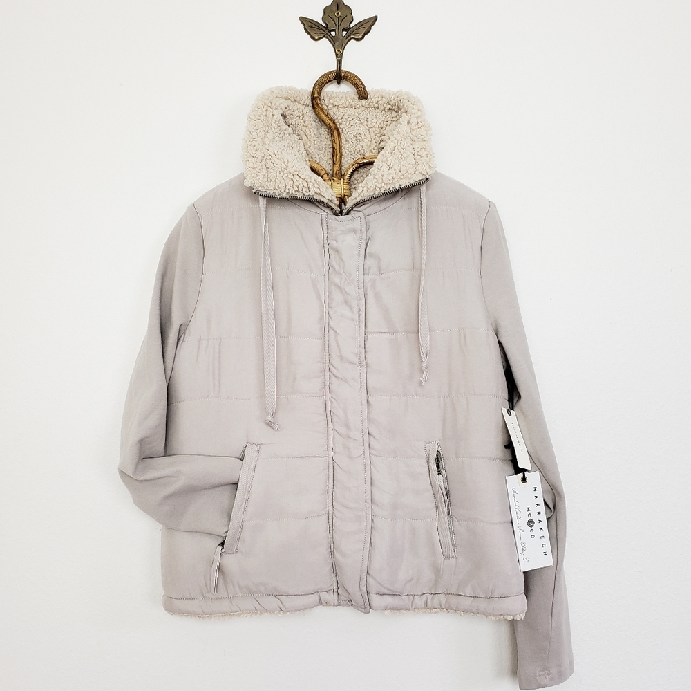 Anthropologie Marrakech Tia Quilted Sherpa Jacket